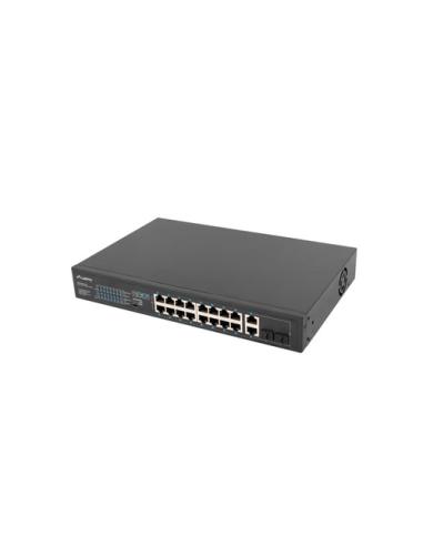 Lanberg RSFE-16P-2C-250 switch No administrado Gigabit Ethernet (10/100/1000) Energía sobre Ethernet (PoE) 1U Negro