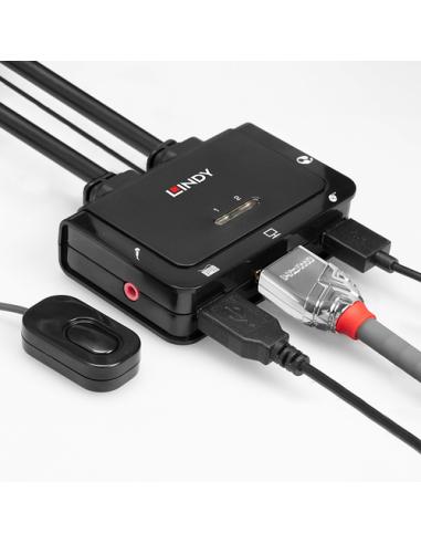 Lindy 42340 interruptor KVM Negro