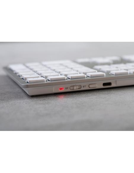 CHERRY KW 9100 SLIM FOR MAC teclado Universal USB + Bluetooth QWERTZ Alemán Plata