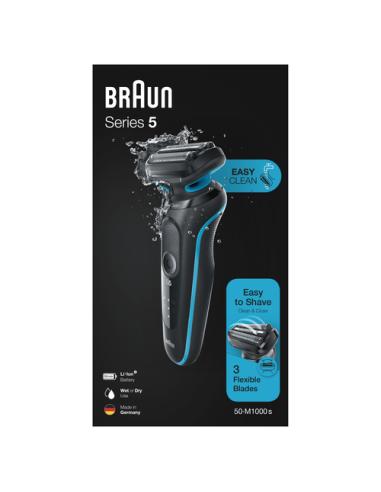 Braun Series 5 50-M1000s Máquina de afeitar de láminas Negro, Azul