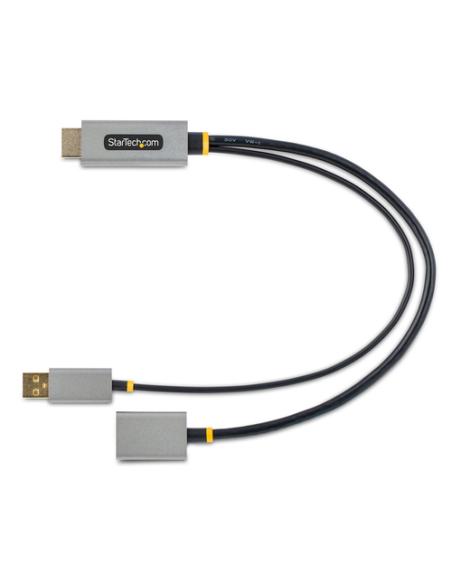StarTech.com Cable 30cm Adaptador HDMI a DisplayPort - Activo - 4K 60Hz - Conversor HDMI 2.0 a DP 1.2 - HDR - Alimentado por el 