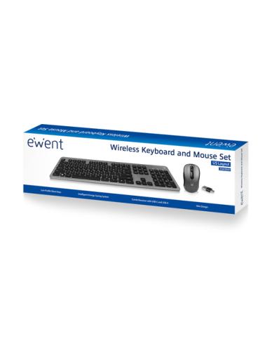 Ewent EW3272 teclado Ratón incluido Universal RF inalámbrico QWERTY Español Negro