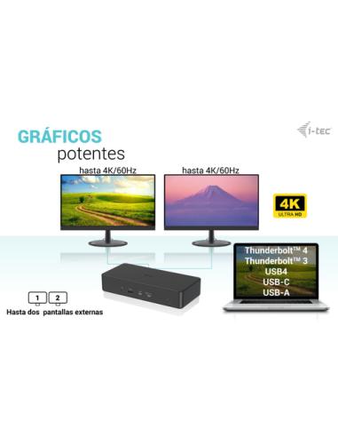 i-tec USB 3.0 / USB-C / Thunderbolt 3 Professional Dual 4K Display Docking Station Generation 2 + Power Delivery 100W
