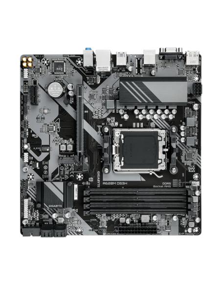 GIGABYTE A620M DS3H Placa base - Soporta CPUs AMD Ryzen 8000, VRM digital de 5+2+2 fases, hasta 7600MHz DDR5 (OC), 1xPCIe 4.0 M.