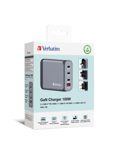 Verbatim GNC-100 Universal Negro, Gris Corriente alterna Carga rápida Interior