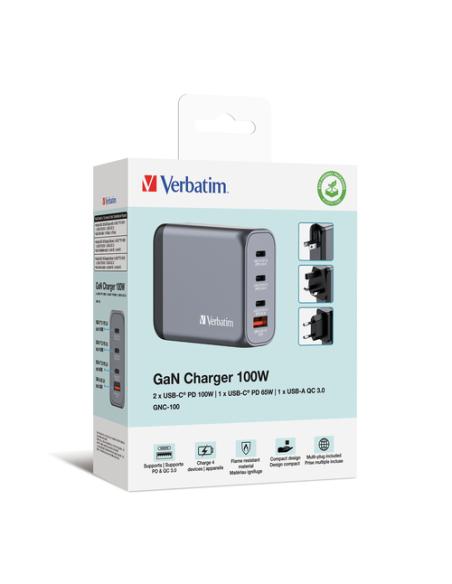 Verbatim GNC-100 Universal Negro, Gris Corriente alterna Carga rápida Interior