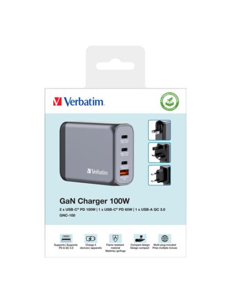 Verbatim GNC-100 Universal Negro, Gris Corriente alterna Carga rápida Interior
