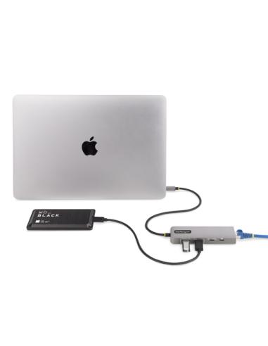 StarTech.com Hub USB-C de 3 Puertos con Red Ethernet de 2,5Gbps y Entrega de Alimentación PD de 100W de Paso - USB 3.2 10Gbps - 