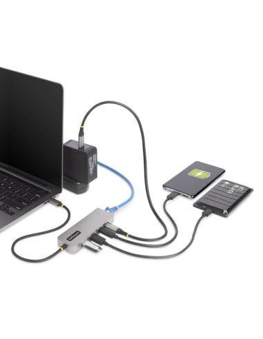 StarTech.com Hub USB-C de 3 Puertos con Red Ethernet de 2,5Gbps y Entrega de Alimentación PD de 100W de Paso - USB 3.2 10Gbps - 