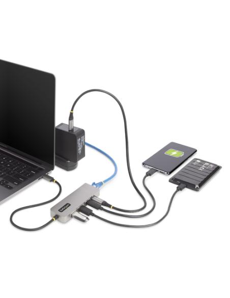 StarTech.com Hub USB-C de 3 Puertos con Red Ethernet de 2,5Gbps y Entrega de Alimentación PD de 100W de Paso - USB 3.2 10Gbps - 