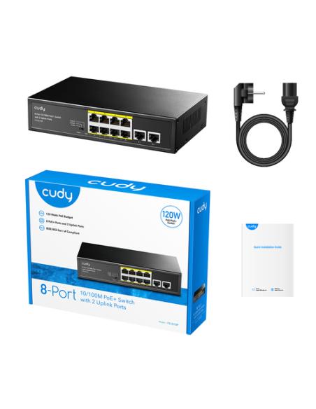 Cudy FS1010P switch Fast Ethernet (10/100) Energía sobre Ethernet (PoE) Negro