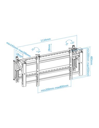TooQ Soporte Video Wall de Pared para Pantalla 45”- 70”, Negro