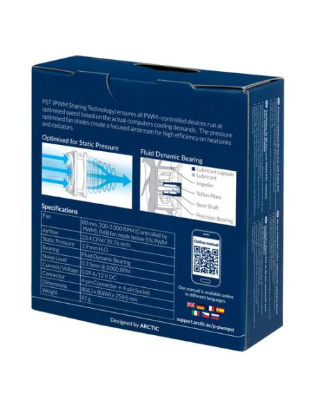ARCTIC P8 PWM PST Carcasa del ordenador Ventilador 8 cm Negro