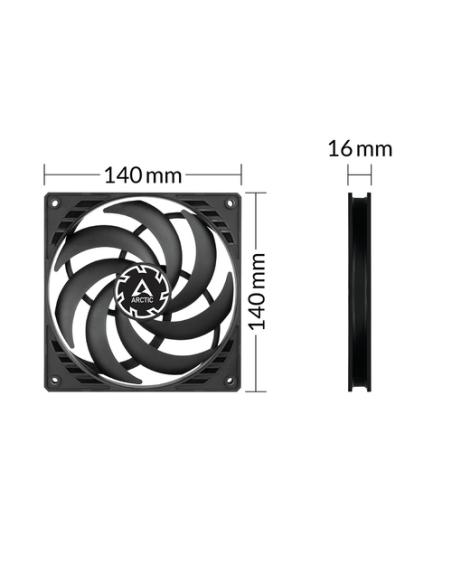 ARCTIC P14 Slim PWM PST Carcasa del ordenador Ventilador 14 cm Negro 1 pieza(s)