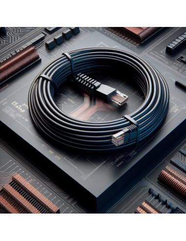 Phasak Cable de Red 100% Cu Cat.6 UTP Sólido Negro 7M