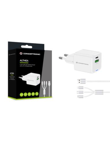 Conceptronic ALTHEA16W cargador de dispositivo móvil Universal Blanco Corriente alterna Carga rápida Interior