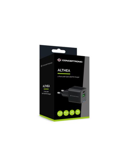 Conceptronic ALTHEA15B cargador de dispositivo móvil Universal Negro Corriente alterna Carga rápida Interior