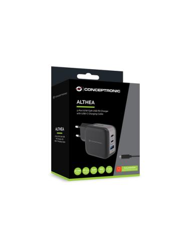 Conceptronic ALTHEA17B cargador de dispositivo móvil Universal Negro Corriente alterna Carga rápida Interior