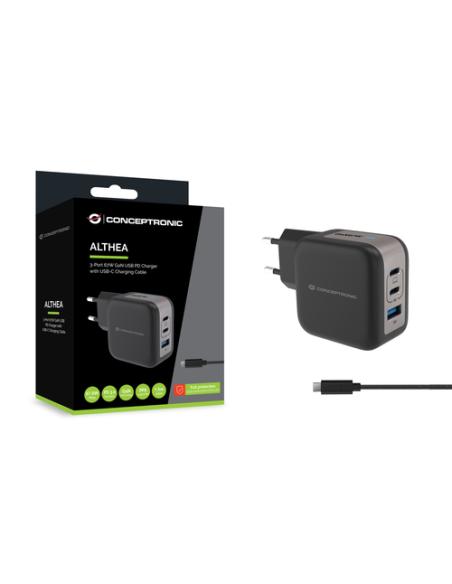 Conceptronic ALTHEA17B cargador de dispositivo móvil Universal Negro Corriente alterna Carga rápida Interior