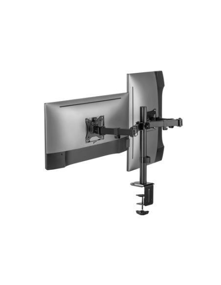 Equip Soporte de escritorio articulado para dos monitores de 17«-32», negro