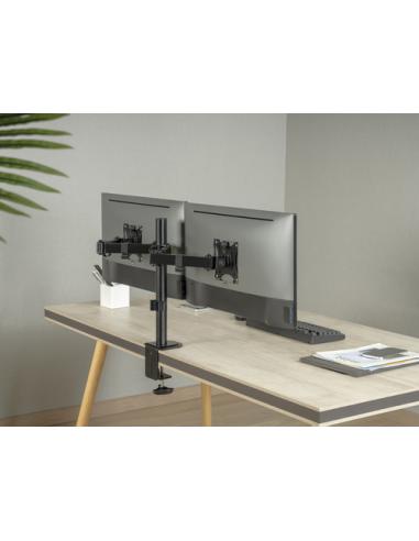 Equip Soporte de escritorio articulado para dos monitores de 17«-32», negro