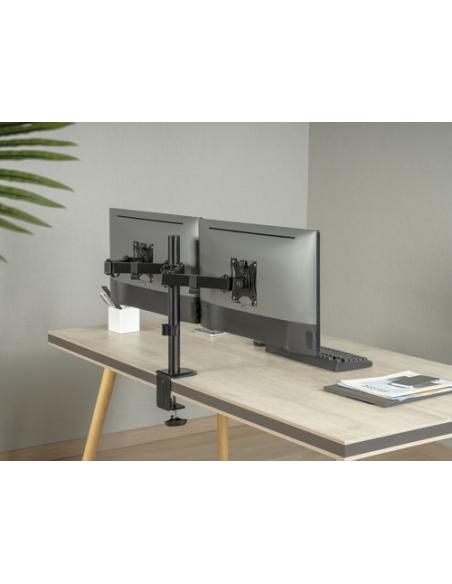 Equip Soporte de escritorio articulado para dos monitores de 17«-32», negro