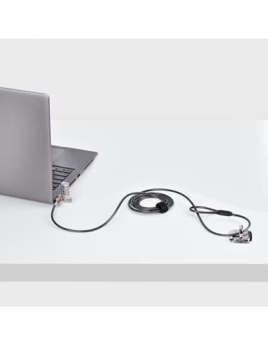 StarTech.com Cable de 2m Universal de Seguridad para Portátiles - Cable con Candado para Portátiles Compatible con Noble Wedge/N
