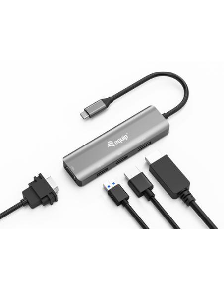 Equip Adaptador USB-C a HDMI/DisplayPort/VGA/USB