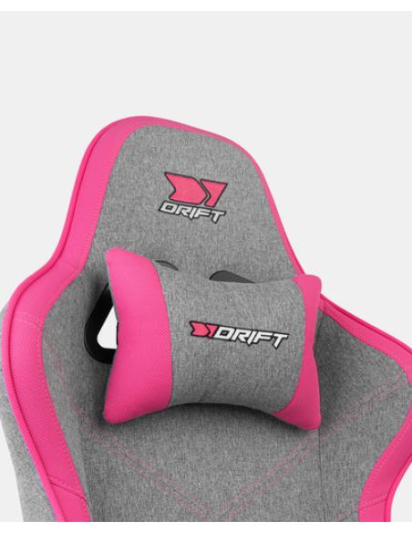 DRIFT DR90 PRO Silla para videojuegos de PC Asiento acolchado Gris, Rosa