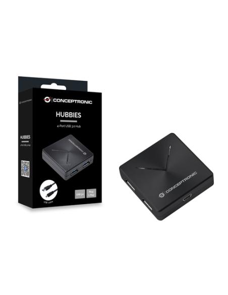 Conceptronic HUBBIES02B hub de interfaz USB 3.2 Gen 1 (3.1 Gen 1) Mini-B 5000 Mbit/s Negro