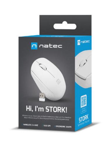 NATEC STORK ratón Hogar Ambidextro RF Wireless + USB Type-A Óptico 1600 DPI
