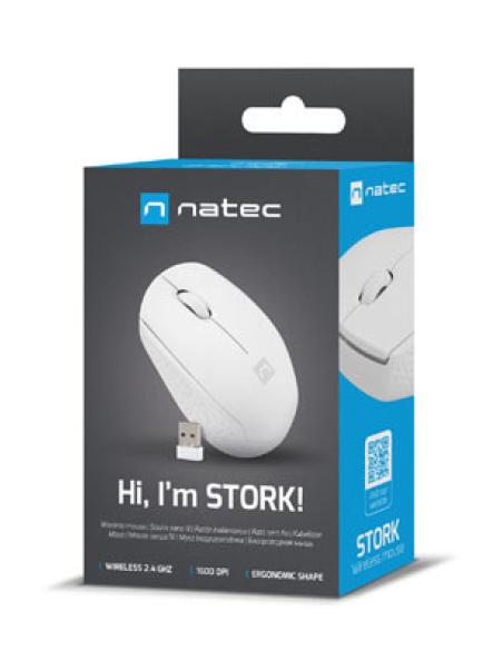 NATEC STORK ratón Hogar Ambidextro RF Wireless + USB Type-A Óptico 1600 DPI