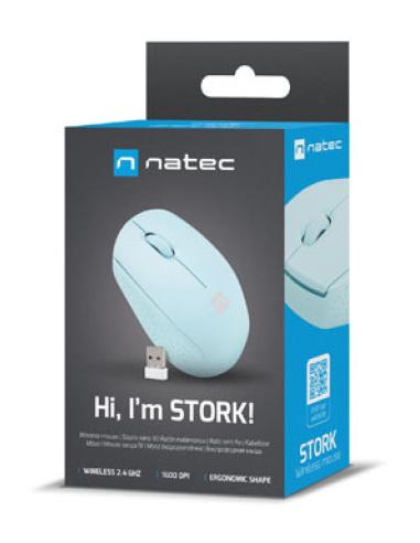NATEC STORK ratón Hogar Ambidextro Bluetooth + USB Type-A Óptico 1600 DPI