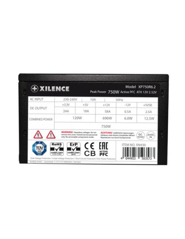 Xilence XP750R6.2 unidad de fuente de alimentación 750 W 20+4 pin ATX ATX Negro