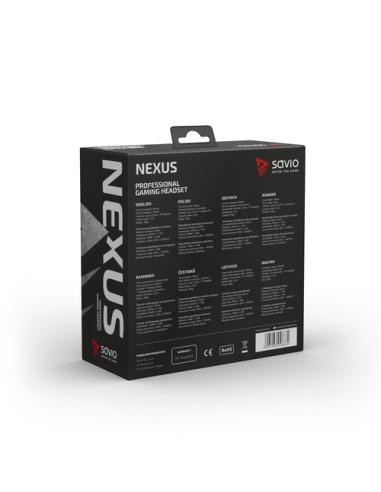 Savio NEXUS Auriculares Alámbrico Casco Juego Negro