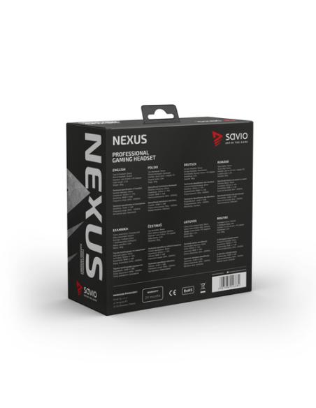 Savio NEXUS Auriculares Alámbrico Casco Juego Negro