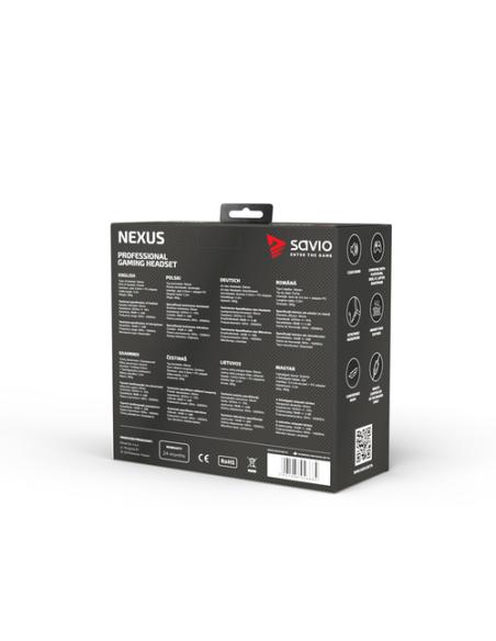 Savio NEXUS Auriculares Alámbrico Casco Juego Negro