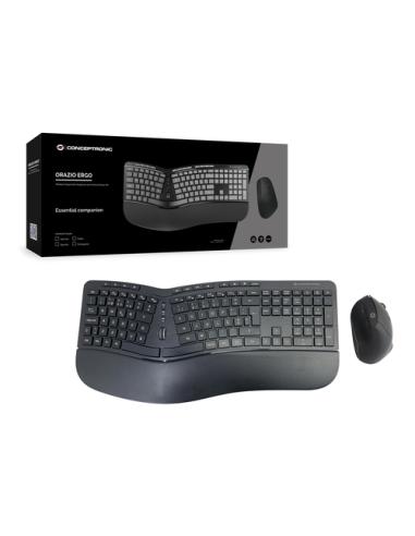 Conceptronic ORAZIO02PT teclado Ratón incluido Oficina RF inalámbrico QWERTY Portugués Negro
