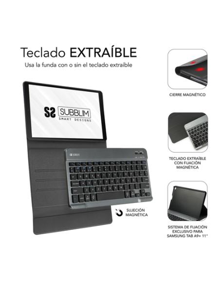 SUBBLIM Funda con Teclado KeyTab Pro BT Samsung Galaxy Tab A9 +11”