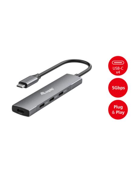 Equip 128963 hub de interfaz USB 3.2 Gen 1 (3.1 Gen 1) Type-C 5000 Mbit/s Negro, Plata