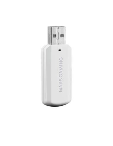 Mars Gaming MHW-100 Blanco, Auriculares Inalámbricos ARGB Flow, Micrófono ENC Extraíble,Cancelación de Ruido Activa ENC + Pasiva