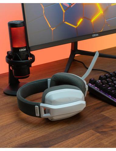 Krom Kanji Auriculares Inalámbrico y alámbrico Diadema Juego USB Tipo C Bluetooth Blanco
