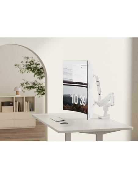 Equip Soporte de escritorio para monitor doble de 17«-35», blanco
