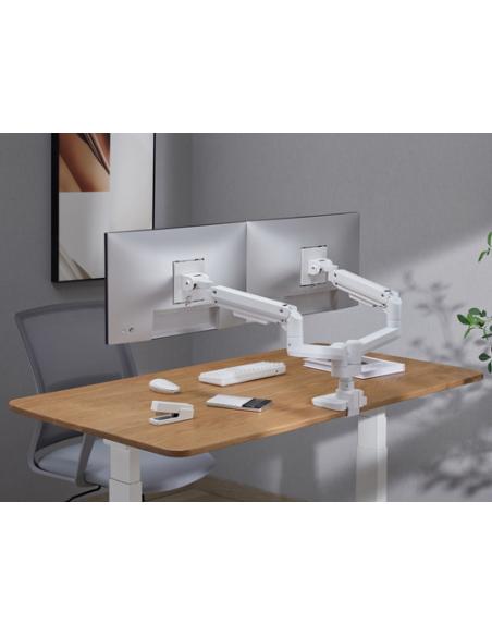 Equip Soporte de escritorio para monitor doble de 17«-35», blanco