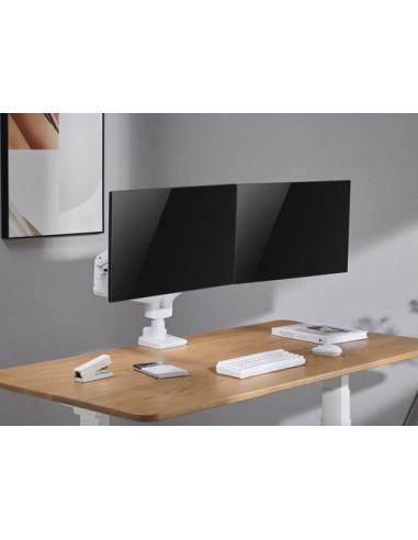Equip Soporte de escritorio para monitor doble de 17«-35», blanco