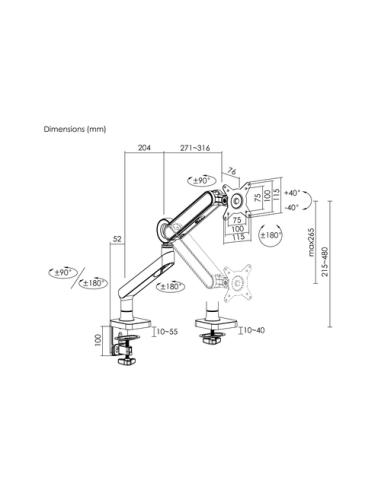 Equip Soporte de escritorio para monitor de 17«-35», negro