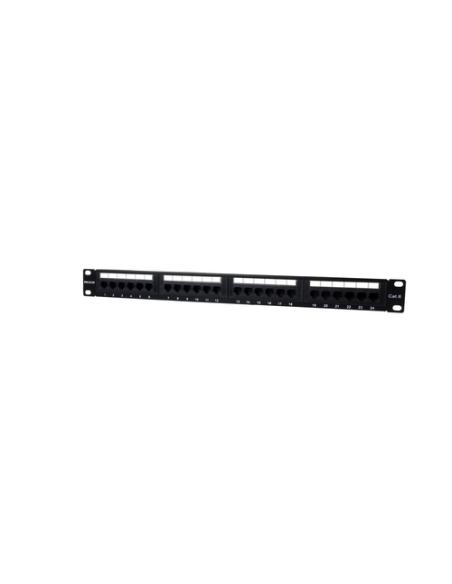 Phasak Patch panel 19" 24P Cat.6 UTP RJ45 DUAL 1U + Organizador - PU 2424