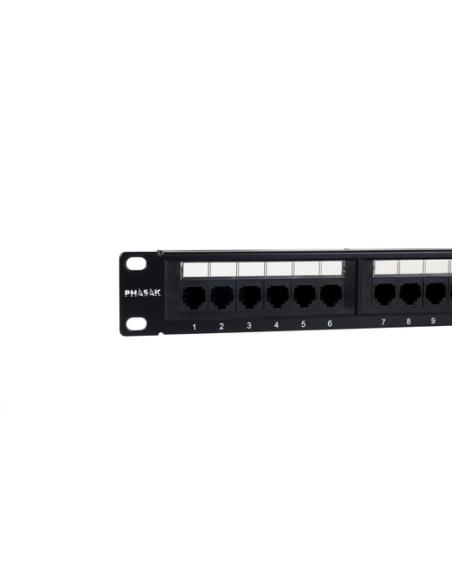 Phasak Patch panel 19" 24P Cat.6 UTP RJ45 DUAL 1U + Organizador - PU 2424