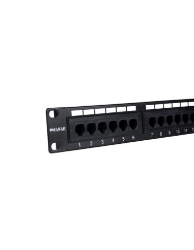 Phasak Panel de transferencia 19" 24P Cat.6 UTP RJ45 DUAL 1U - PU 2420