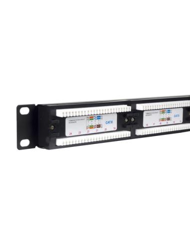 Phasak Panel de transferencia 19" 24P Cat.6 UTP RJ45 DUAL 1U - PU 2420